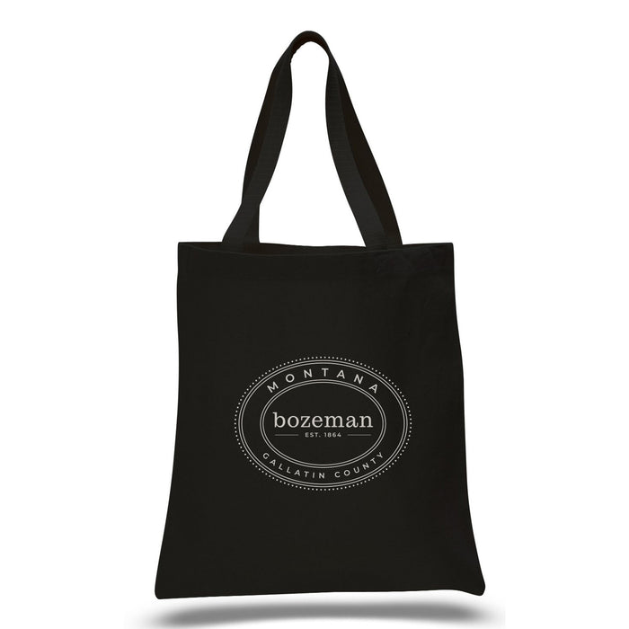 12 Oz. Colored Canvas Simple  Tote Bag Printed with a Customizable OVAL COLLECTION Design