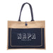 Canvas Button Colored Pocket Jute Tote in a Customizable Block Sport Collection Design - Mercantile 12