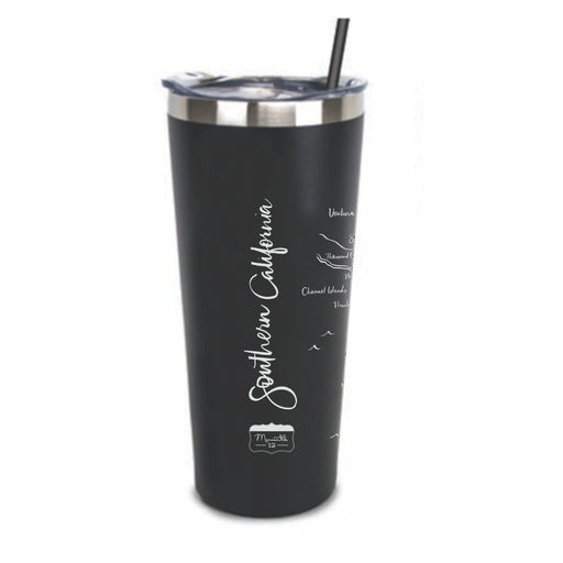 Stainless Steel Tumbler Southern California Calligraphy Map - Mercantile 12