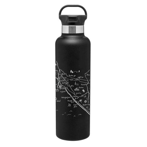 Stainless Steel Water Bottle Southern California Calligraphy Map - Mercantile 12