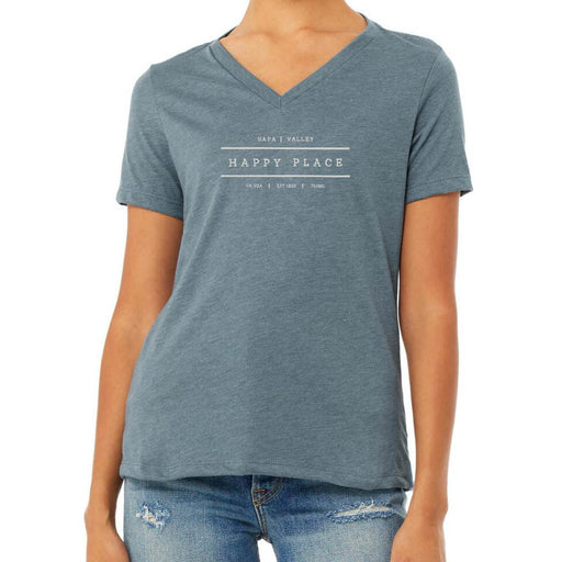 Bella + Canvas Ladies Relaxed Heather Poly Cotton V Neck - Mercantile 12