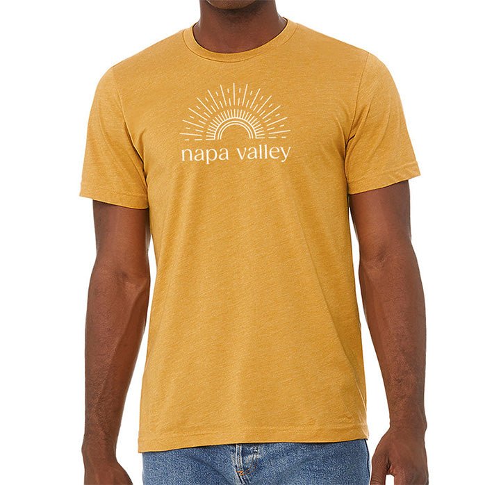 Bella + Canvas Unisex 4.2 Oz Heathered Polycotton Short Sleeve Tee Printed with a Customizable SUNSHINE COLLECTION Design