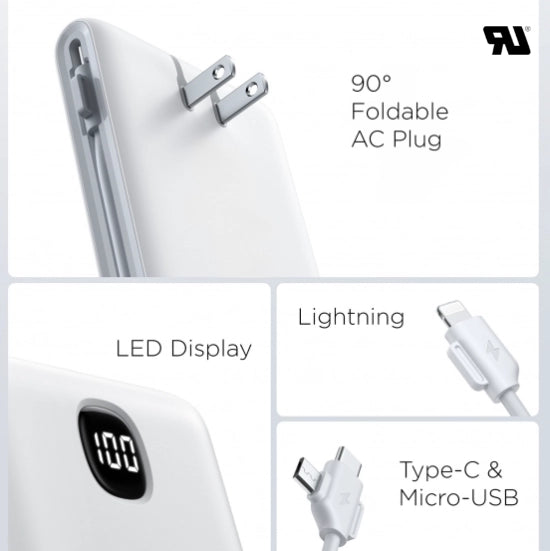 Custom BRAND / LOGO Portable Charger – 10,000 mAh Power Bank