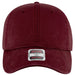 Burgundy Maroon baseball cap with a label on a white background