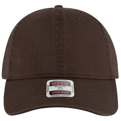 Dark Brown cap with a label on a white background