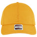 Gold Yellow cap with a brand label on a white background