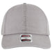 Gray cap with a brand label on a white background
