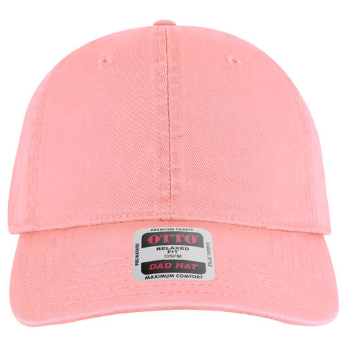 Pink cap with a label on a white background