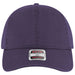 Purple baseball cap with a brand label on a white background