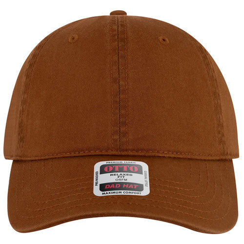 Texas Orange cap with a label on a white background