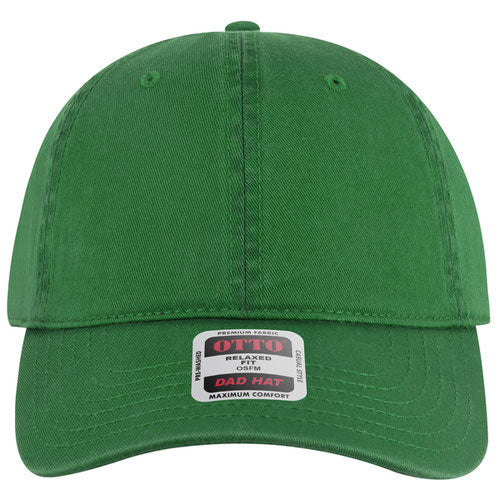 Kelly Green cap with a label on a white background