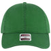 Kelly Green cap with a label on a white background