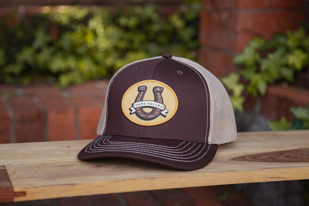 Custom LUCKY OTTO CAP Cotton Blend Twill 6 Panel Mid Profile Mesh Back Trucker Cap
