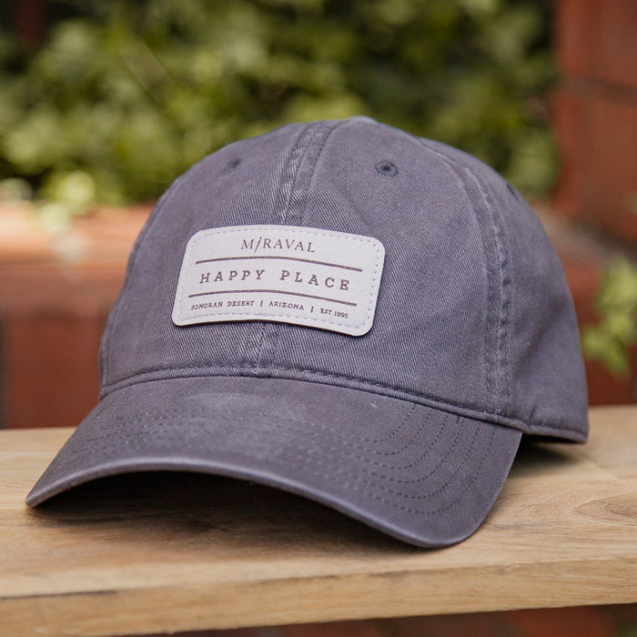 Custom HAPPY PLACE Otto Cap Garment Washed Brushed Superior Cotton Twill Dad Cap