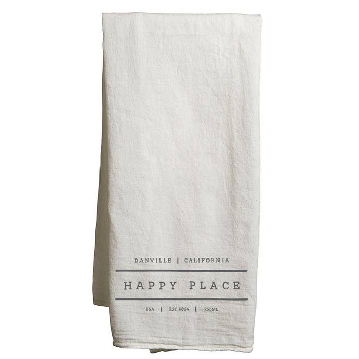 22" x 38" Flour Sack Tea Towel Printed with a Customizable HAPPY PLACE COLLECTION Design