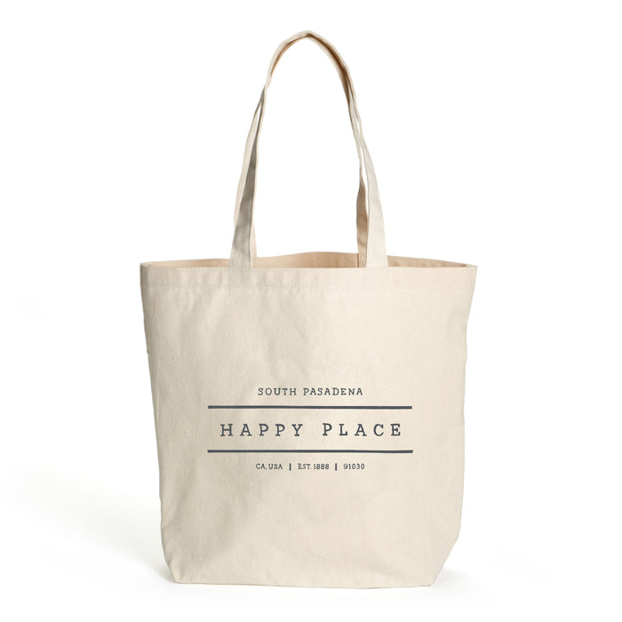 Custom HAPPY PLACE 10 Oz. Natural Canvas Market Tote