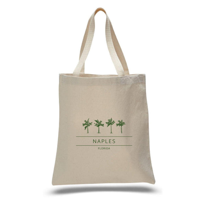 12 Oz. Natural Canvas Simple Tote Bag Printed with a Customizable PALMS COLLECTION Design - Mercantile 12