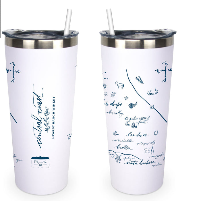 22 Oz. XD Stainless Insulated Tumbler Printed with a Customizable CALLIGRAPHY MAP Design