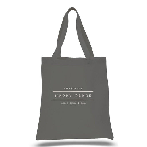 12 Oz. Colored Canvas Simple Tote Bag Printed with a Customizable HAPPY PLACE COLLECTION Design - Mercantile 12
