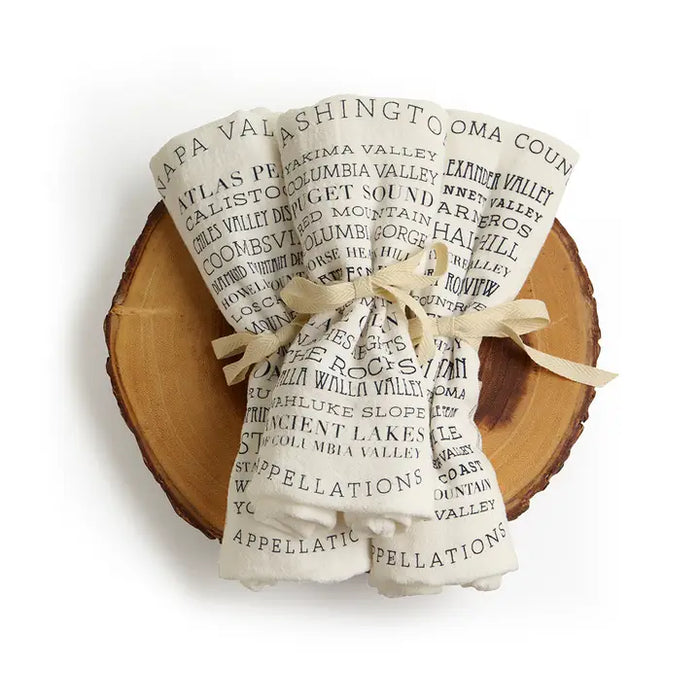 Custom APPELLATIONS  Flour Sack Tea Towel - White