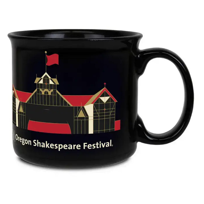 Custom BRAND / LOGO 17 Oz.  Ceramic Campy Mug - Black