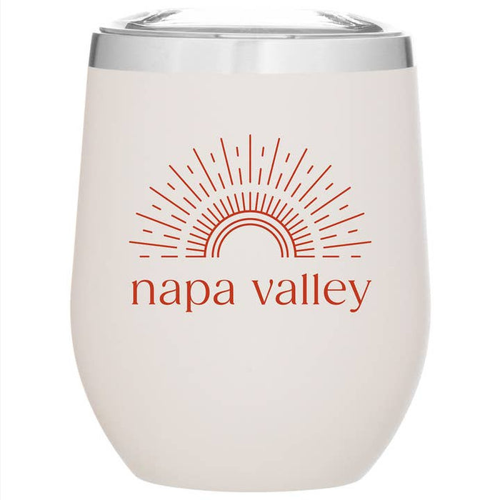 12 Oz. Stainless Insulated Stemless Wine Cup Printed with a Customizable SUNSHINE COLLECTION Design