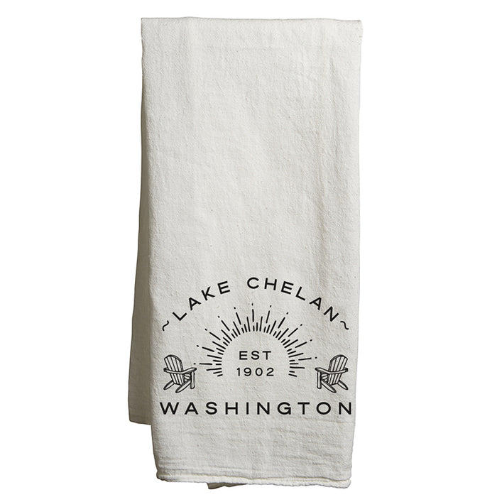 Custom ADIRONDACK Flour Sack Tea Towels - White