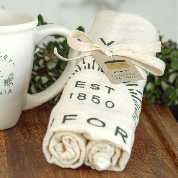 Custom Wholesale Flour Sack Tea Towels - White Printed in ADIRONDACK COLLECTION Design