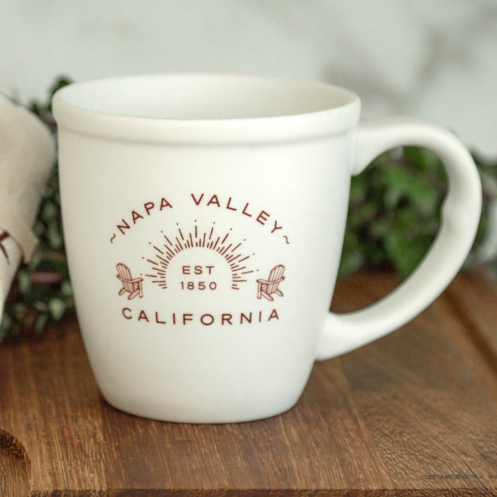 Custom Wholesale 14 Oz. Morning White Ceramic Mug Printed in ADIRONDACK COLLECTION Design