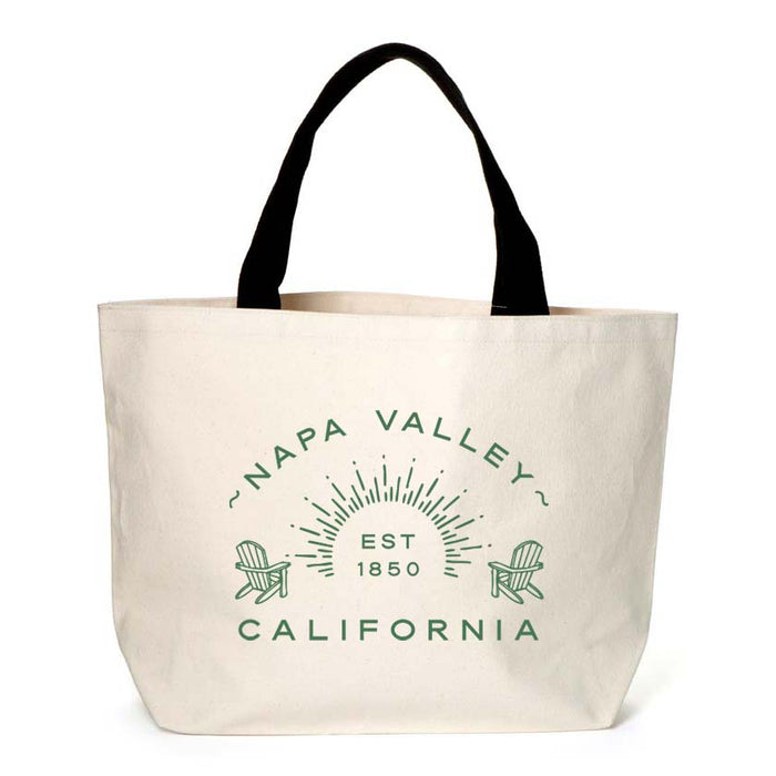 Custom Wholesale 20 Oz. Heavyweight Canvas Tote with Black Webbing Handles Printed in a ADIRONDACK COLLECTION Design