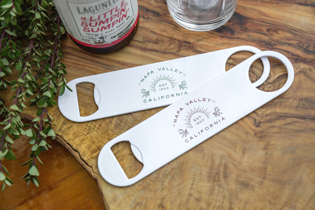 Custom Wholesale Paddle Powder Coated Stainless Bottle Opener Printed in ADIRONDACK  COLLECTION Design