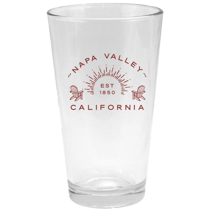 Custom Wholesale 16 Oz. Pint Glass One Color Printed in ADIRONDACK COLLECTION Design