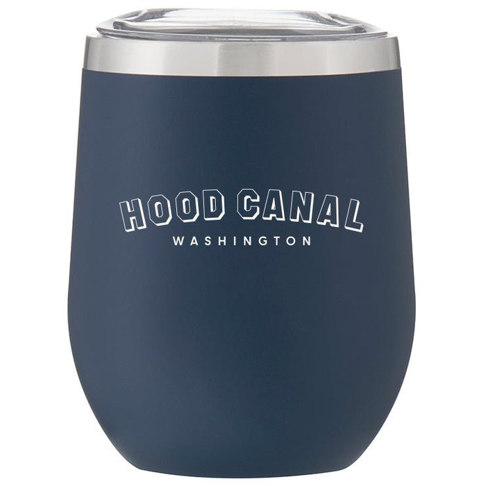 12 Oz. Stainless Insulated Stemless Wine Cup Printed with a Customizable BLOCK SPORT Design
