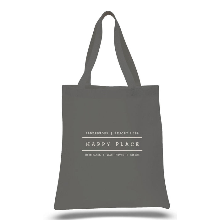 Custom Wholesale 12 Oz. Colored Canvas Simple Tote Bag Printed in HAPPY PLACE COLLECTION Design