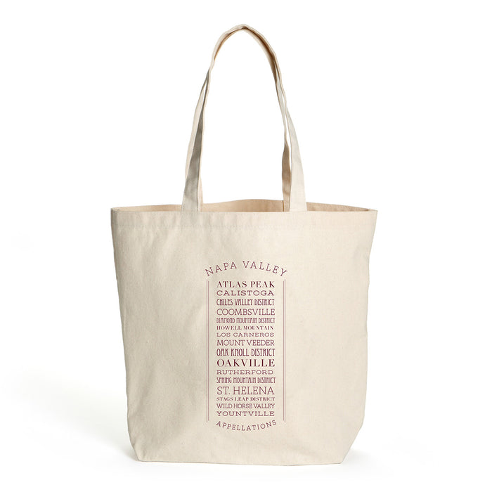Custom Wholesale 10 Oz. Natural Canvas Market Tote Printed in a  APPELLATIONS Design