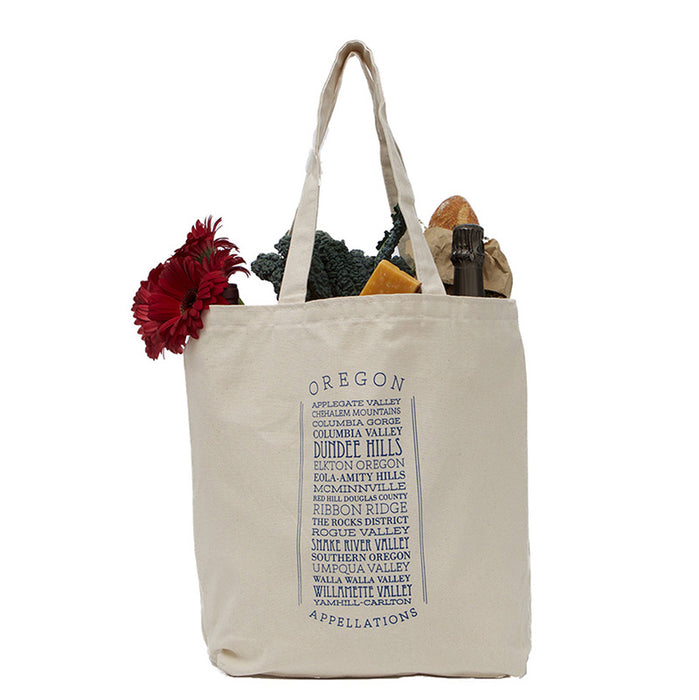 Custom Wholesale 10 Oz. Natural Canvas Market Tote Printed in a  APPELLATIONS Design
