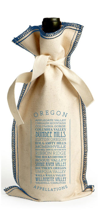 10 Oz. Cotton Tie Coverstitch Wine Gift Bag in a Customizable APPELLATIONS Design