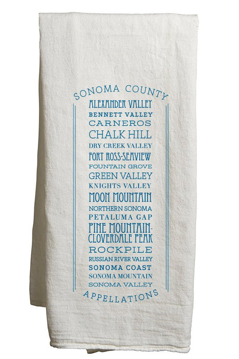 22" x 38" Flour Sack Tea Towel Printed with a Customizable APPELLATIONS COLLECTION Design