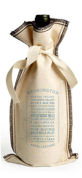 10 Oz. Cotton Tie Coverstitch Wine Gift Bag in a Customizable APPELLATIONS Design