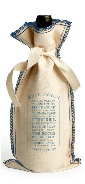10 Oz. Cotton Tie Coverstitch Wine Gift Bag in a Customizable APPELLATIONS Design