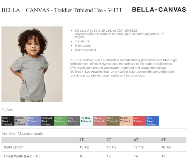 Bella + Canvas Unisex 3.8 Oz. Toddler Tri Blend Tee Printed with a Customizable CAPSULE COLLECTION Design