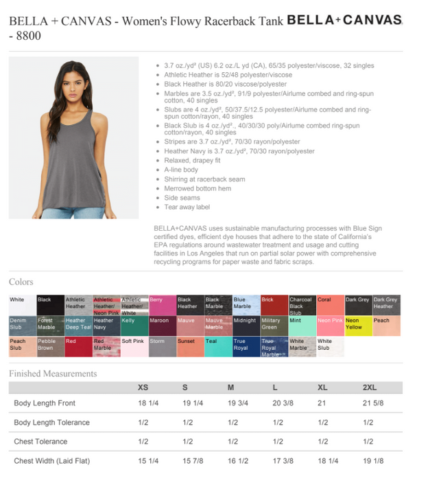 Bella + Canvas Ladies 3.7 Oz. Flowy Poly Cotton Racerback Tank