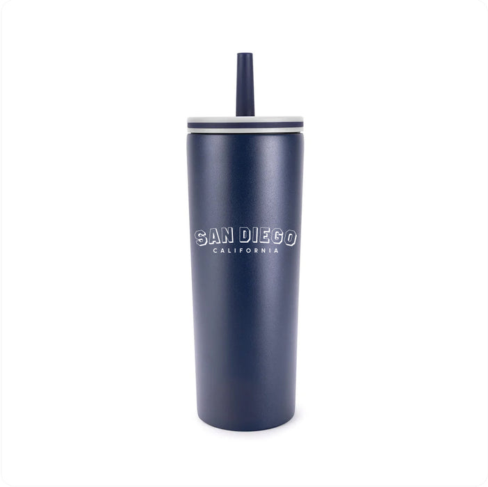 Custom BLOCK SPORT ChillFlow Stainless Steel Mug with Straw