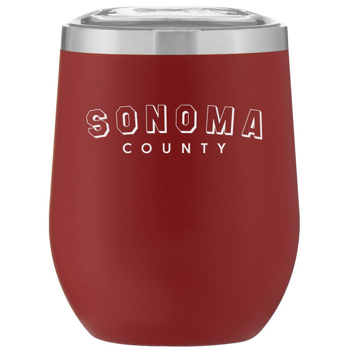 12 Oz. Stainless Insulated Stemless Wine Cup Printed with a Customizable BLOCK SPORT Design
