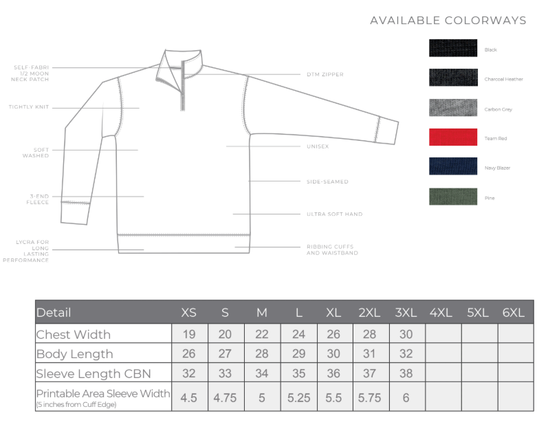 Cotton Heritage Unisex 7 Oz. Quarter Zip Poly Cotton Fleece