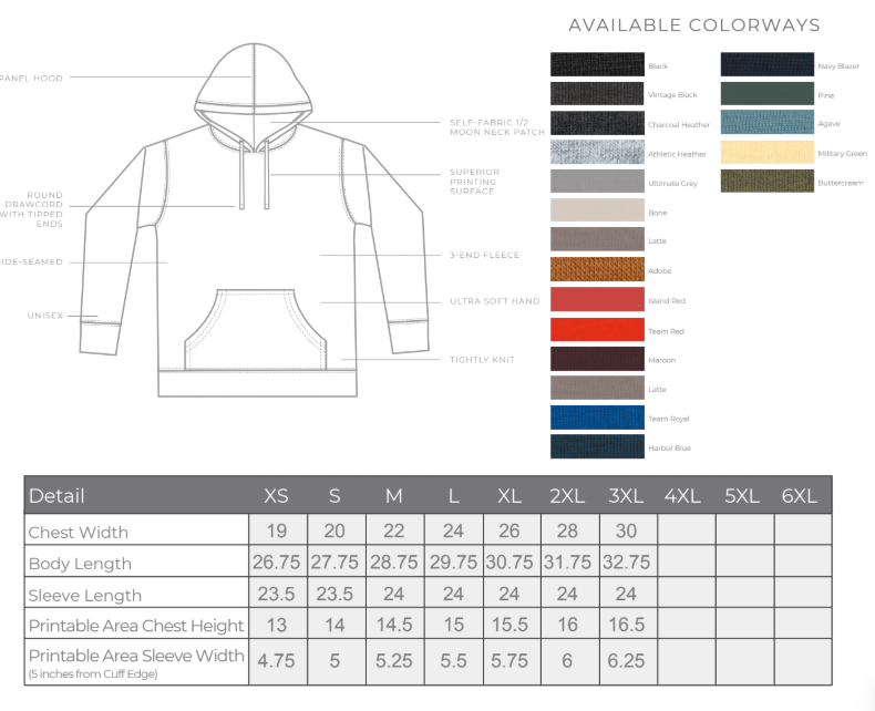 Cotton Heritage Unisex 7 Oz. Lightweight 7 oz Pullover Poly Cotton Hoodie