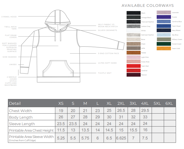 Cotton Heritage Unisex Cotton Premium 8.5 Oz Fleece Pullover Poly Cotton Hoodie