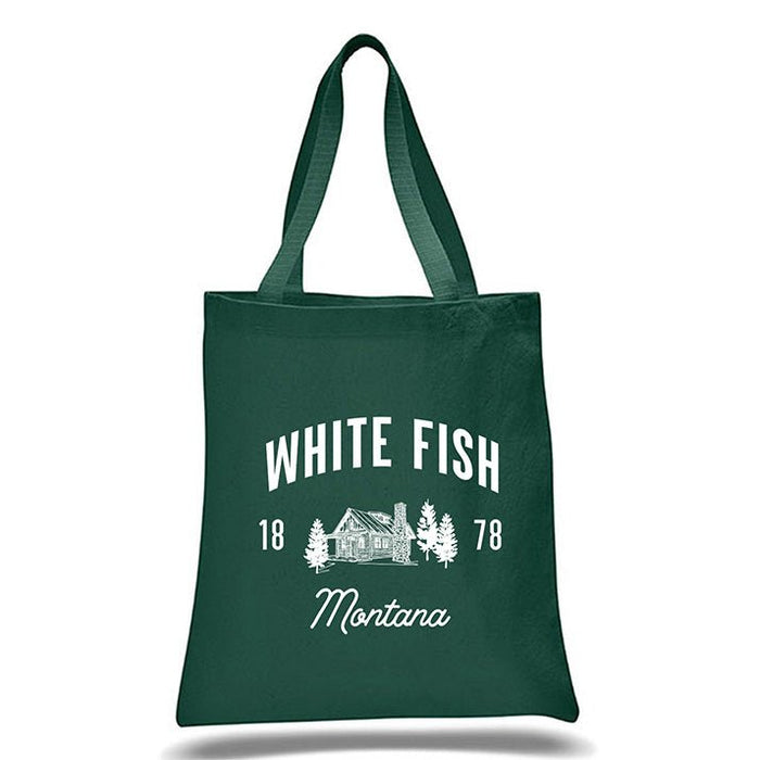 12 Oz. Colored Canvas Simple Tote Bag Printed with a Customizable CABIN COLLECTION Design