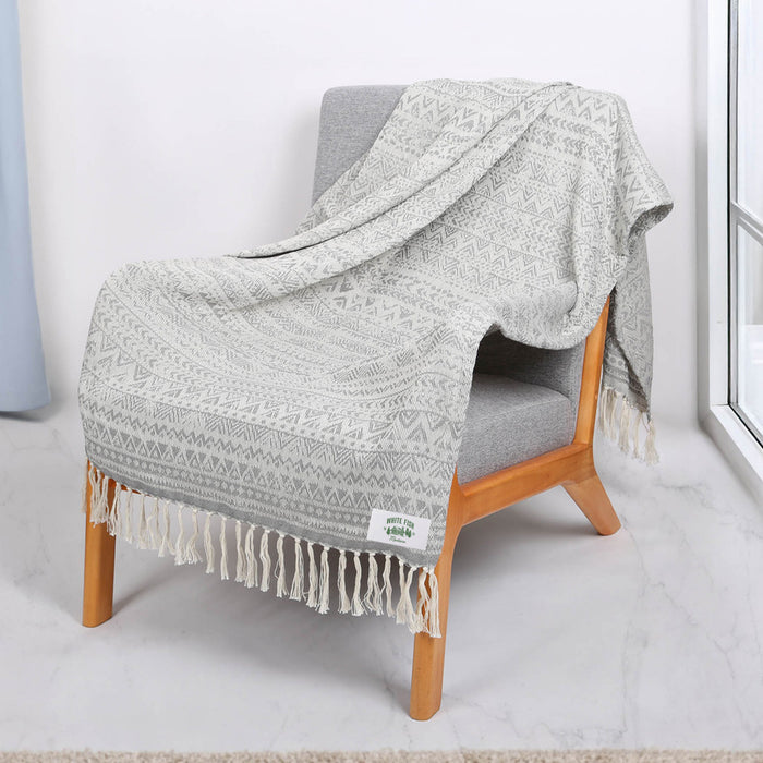 Custom Wholesale reGen rPET Woven Throw Blanket Printed with CABIN COLLECTION
