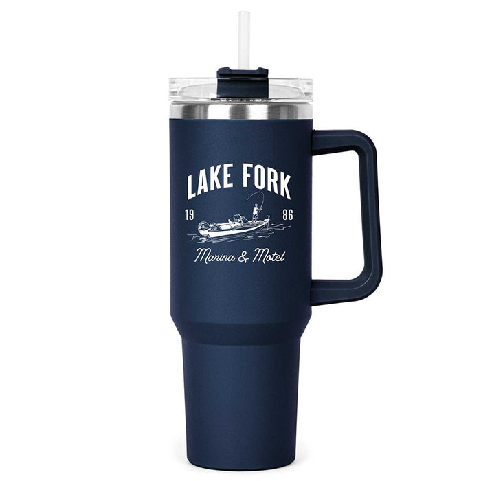40 Oz. Big Boom Stainless Insulated Mug Printed with a Customizable CABIN COLLECTION Design